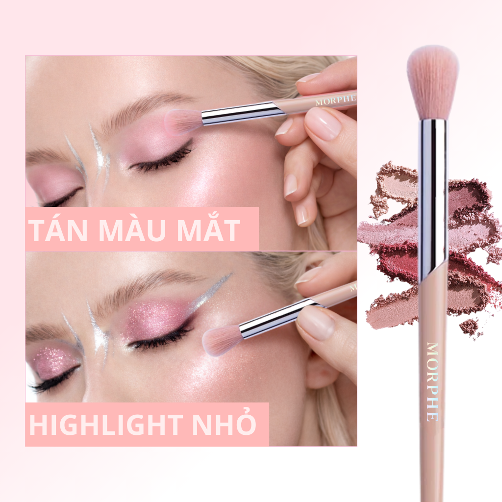 Cọ Tán Màu Mắt / Highlight Nhỏ Morphe Eye Highlight Brush M210 – Đầu Oval, Bung Vừa